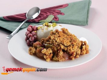 Elmalı ve Frenk Üzümlü Crumble Tarifi, Nasıl Yapılır?