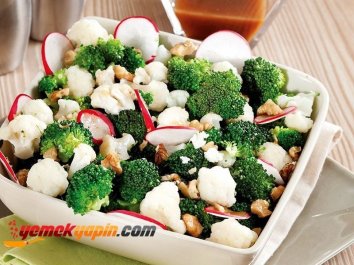 Cevizli, Brokoli ve Karnabahar Salatası Tarifi, Nasıl Yapılır?